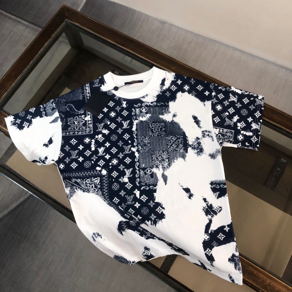 LOUIS VUITTON(ルイヴィトン)プリントラウンドネック半袖Tシャツスーパーコピー