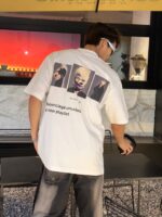 BALENCIAGA(バレンシアガ)音楽祭プリントカップルモデル半袖Tシャツスーパーコピー