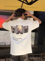 BALENCIAGA(バレンシアガ)音楽祭プリントカップルモデル半袖Tシャツスーパーコピー