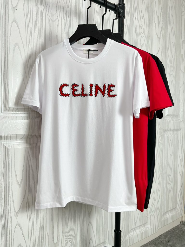CELINE(セリーヌ)高密双股丝光棉半袖Tシャツスーパーコピー