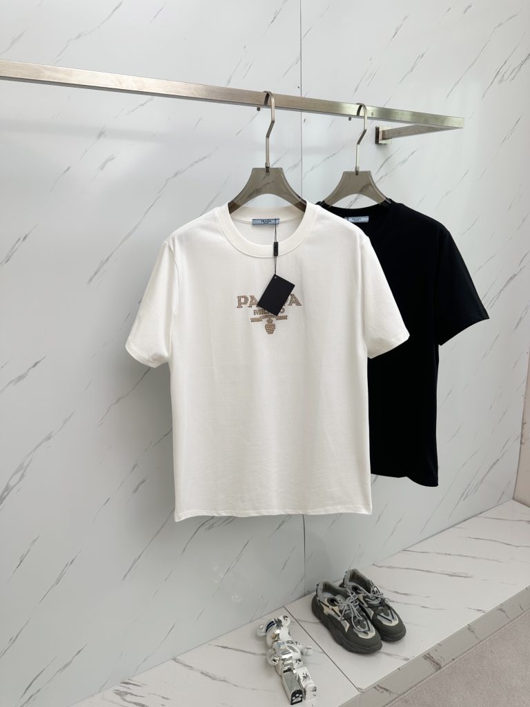 PRADA(プラダ )2024春夏新作アルファベットロゴ半袖Tシャツコピー