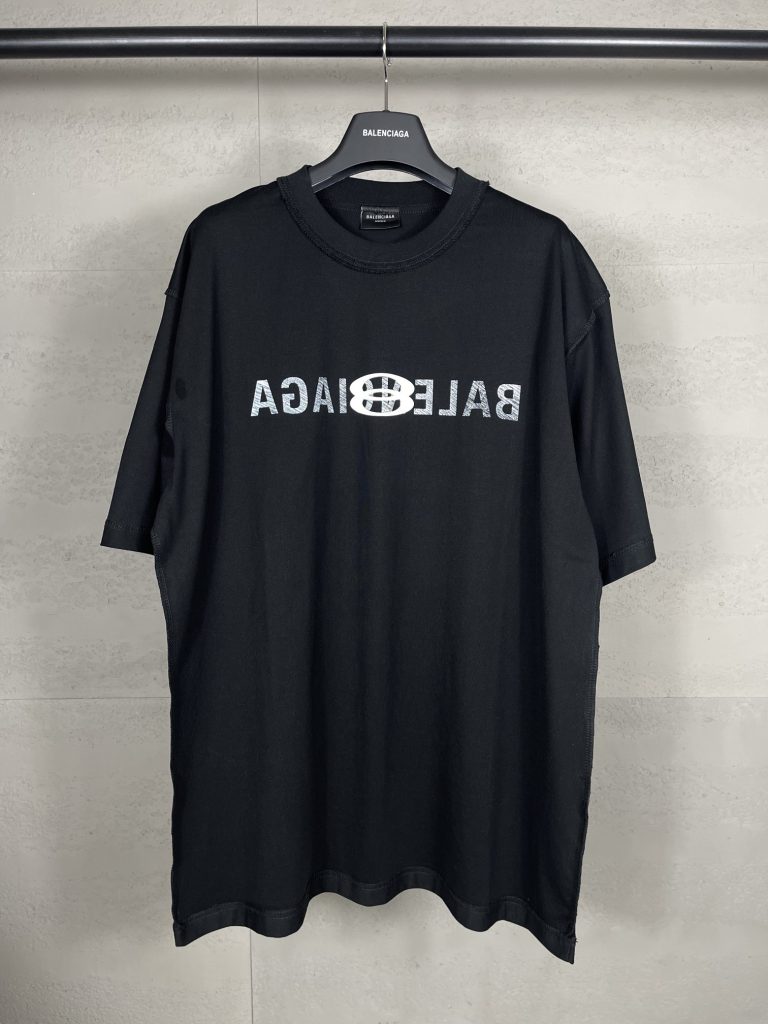 BALENCIAGA(バレンシアガ)2024春夏新作アルファベットプリントロゲラウンドネック半袖n級品