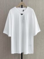 PRADA(プラダ)2024春夏新作100%コットンラウンドネック半袖 男女兼用n級品