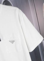 PRADA(プラダ)2024春夏胸ポケット半袖Tシャツ男女兼用スーパーコピー