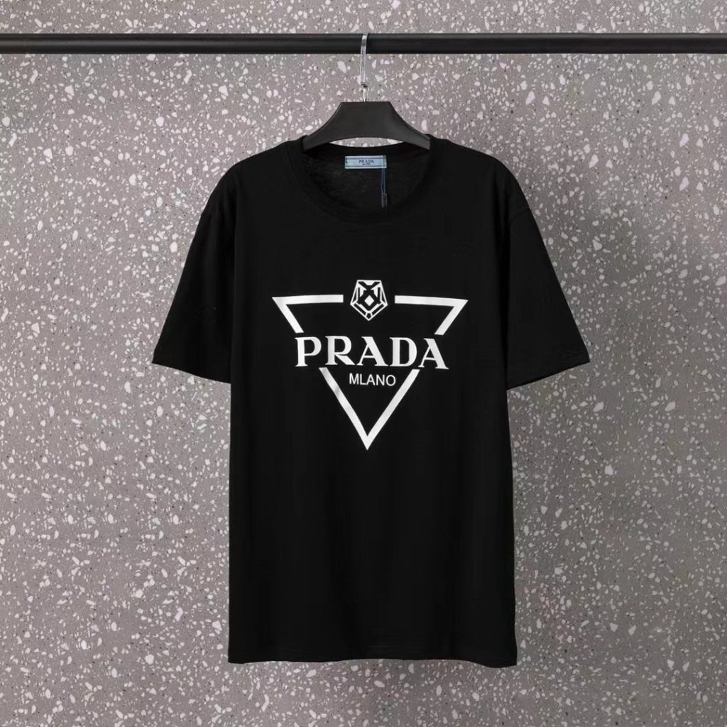 PRADA(プラダ)2024 プリントロゲ アルファベットラウンドネック半袖男女兼用コピー