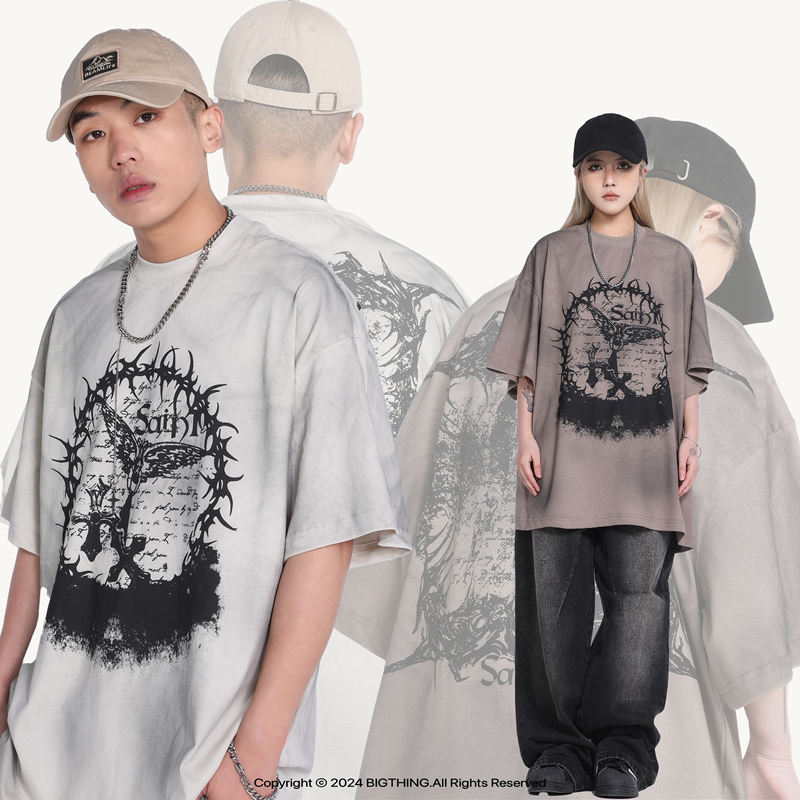 SAINT MICHAEL（セントマイケル）スーパーコピーおしゃれな茨プリント半袖Ｔシャツ