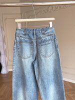 Acne Studios(アクネ ストゥディオズ)コピーレトロな帯域の緩い広い脚ズボンアルファベットはジーパンを刺繍します