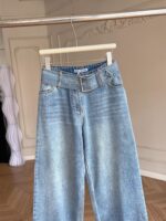 Acne Studios(アクネ ストゥディオズ)コピーレトロな帯域の緩い広い脚ズボンアルファベットはジーパンを刺繍します