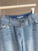 Acne Studios(アクネ ストゥディオズ)コピーレトロな帯域の緩い広い脚ズボンアルファベットはジーパンを刺繍します