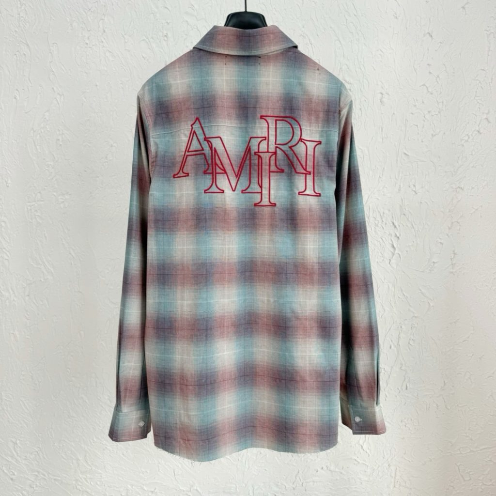AMI PARIS（アミ・パリス）コピー刺しゅうチェック長袖シャツ通販