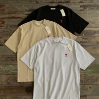 AMI PARIS（アミ・パリス）スーパーコピー シンプル風ハートプリントおしゃれカジュアルTシャツ
