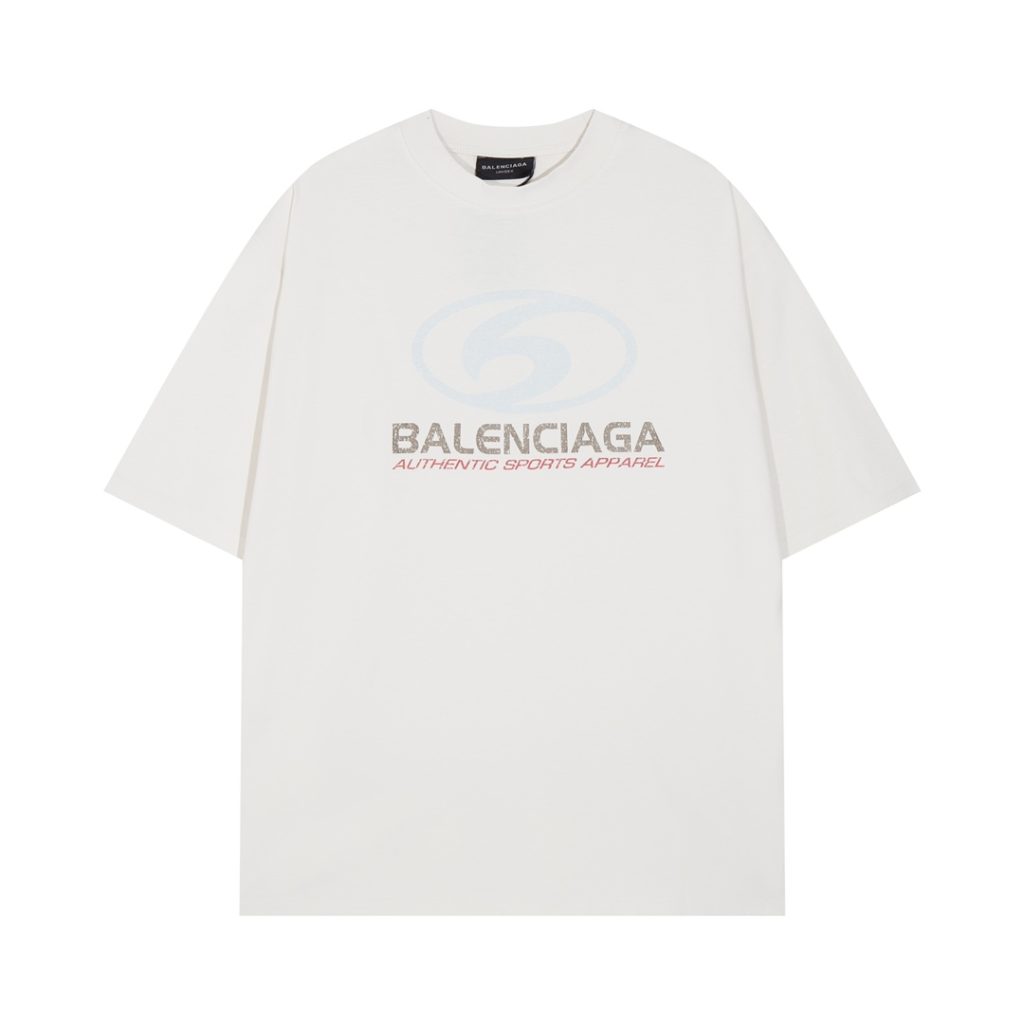 BALENCIAGA(バレンシアガ) 偽物 最新作サーフィンロゴぼかしプリントカジュアル半袖 激安通販