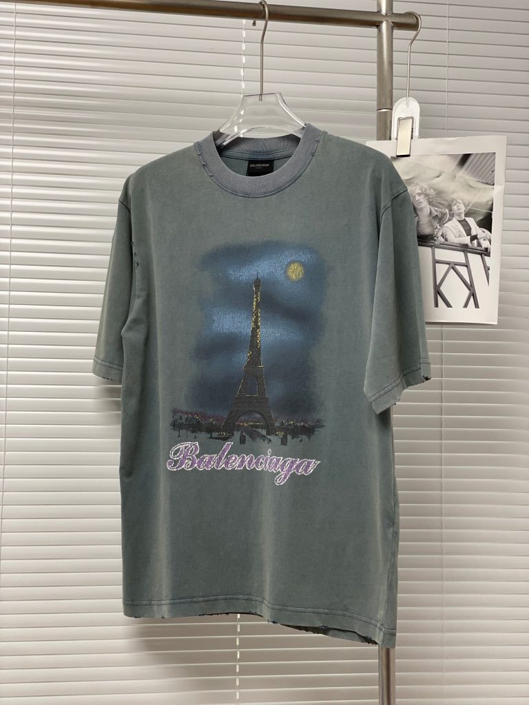 BALENCIAGA(バレンシアガ) 偽物 パリタワーナイトプリントTシャツ 通販