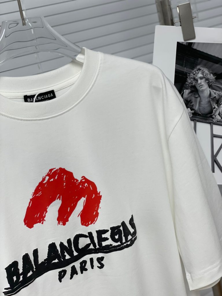 BALENCIAGA(バレンシアガ)  スーパーコピー プリントアルファベットロゴカジュアルペアTシャツ 通販