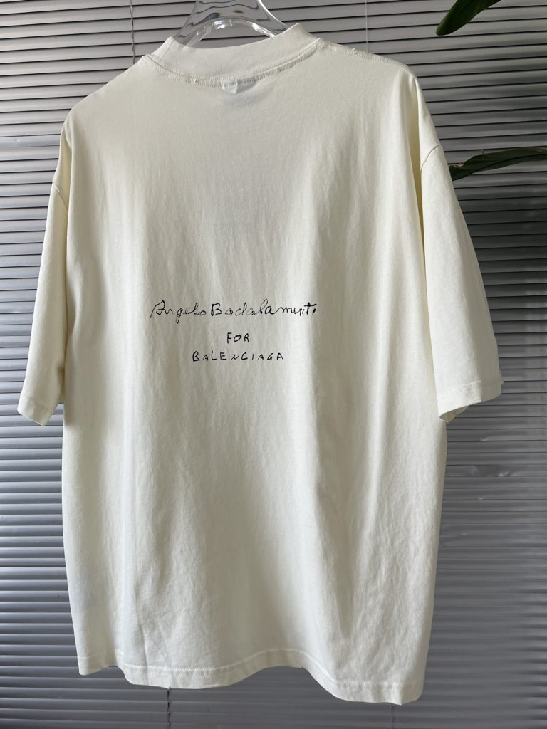 BALENCIAGA(バレンシアガ) スーパーコピー 芸能人 音符楽譜柄プリント半袖Tシャツ
