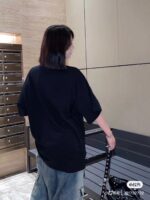 BALENCIAGA(バレンシアガ) コピー wifiプリントロゴカップルタイプラウンドネック半袖Tシャツ