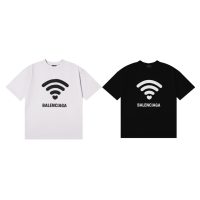 BALENCIAGA(バレンシアガ) コピー wifiプリントロゴカップルタイプラウンドネック半袖Tシャツ