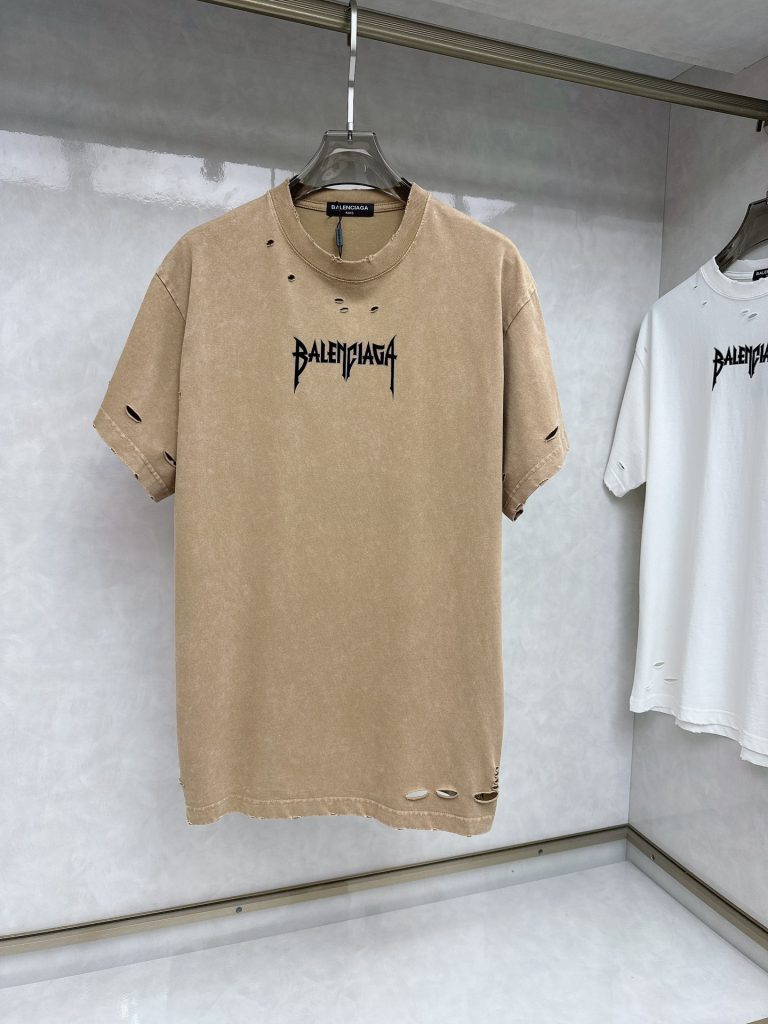 BALENCIAGA(バレンシアガ) コピー アルファベットプリントカップルタイプ男女半袖