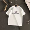 BALENCIAGA(バレンシアガ) 2024最新作 偽物 ロゴラウンドネックカジュアル半袖シャツ