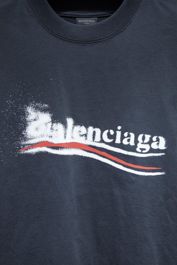 BALENCIAGA(バレンシアガ)  スーパーコピー 定番コーラ浪花ロゴプリントTシャツ 通販