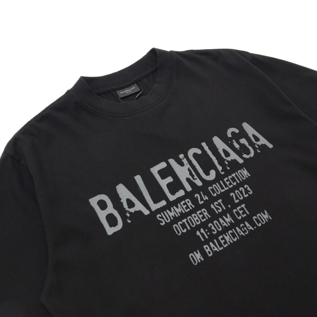 BALENCIAGA(バレンシアガ) スーパーコピー 韓国語アルファベットプリントラウンドネックカジュアル半袖Tシャツ