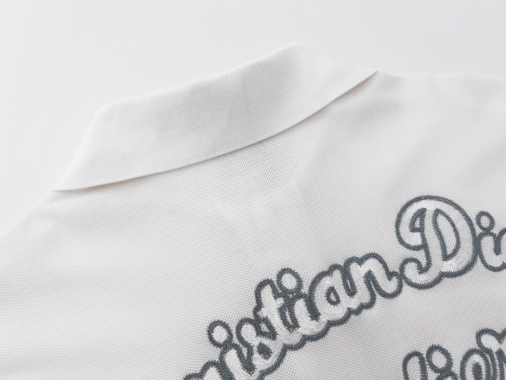 Dior(ディオール)   コピー アルファベット刺繍の半袖ポロシャツ 激安通販