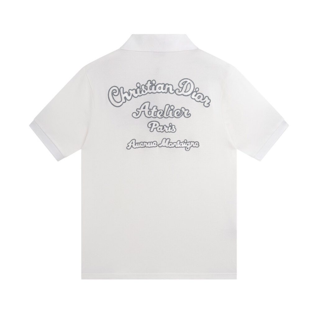 Dior(ディオール)   コピー アルファベット刺繍の半袖ポロシャツ 激安通販