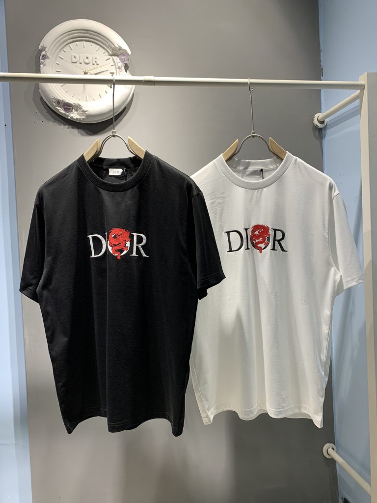 DIOR(ディオール) 偽物 龍トーテム起毛刺繍Tシャツ 通販