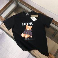 DIOR（ディオール） 24春夏最新作 偽物 熊ちゃんプリント半袖ラウンドネックTシャツ 激安通販