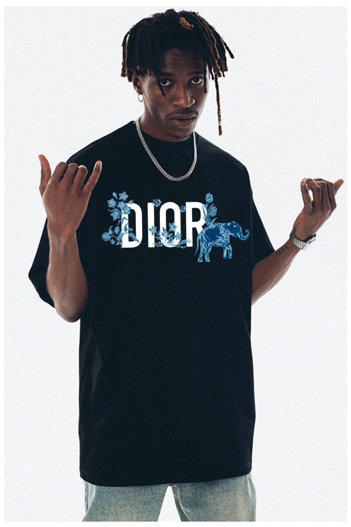 DIOR（ディオール）コピー 小象アルファベットプリントゆったりコーディネート自在カップルタイプ半袖