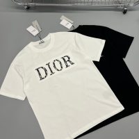 DIOR（ディオール） コピー アルファベットロゴ刺繍カジュアル半袖Tシャツ 通販