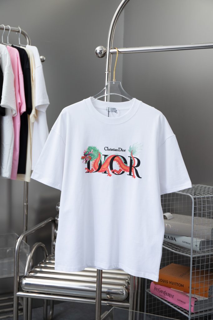 DIOR（ディオール）偽物 24ss龍年シリーズ新作半袖アルファベットロゴデジタルプリント 激安通販