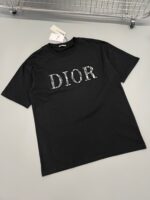 DIOR（ディオール） コピー アルファベットロゴ刺繍カジュアル半袖Tシャツ 通販