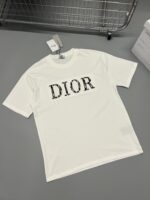 DIOR（ディオール） コピー アルファベットロゴ刺繍カジュアル半袖Tシャツ 通販