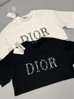 DIOR（ディオール） コピー アルファベットロゴ刺繍カジュアル半袖Tシャツ 通販