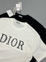 DIOR（ディオール） コピー アルファベットロゴ刺繍カジュアル半袖Tシャツ 通販