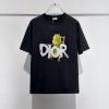 DIOR（ディオール）偽物 アルファベットロゴ漫画恐竜ペア半袖Tシャツ