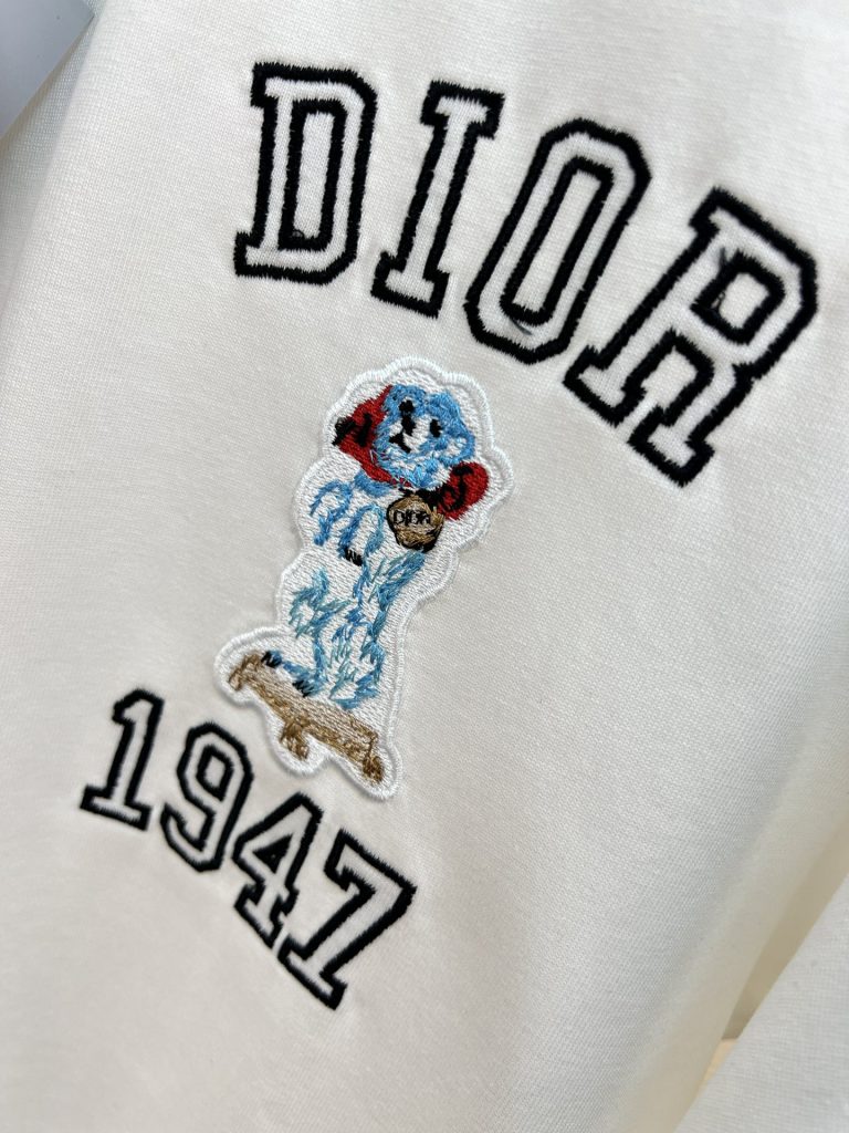 DIOR（ディオール） 2024ss最新作レザーロゴ発泡ラウンドネック半袖Tシャツ