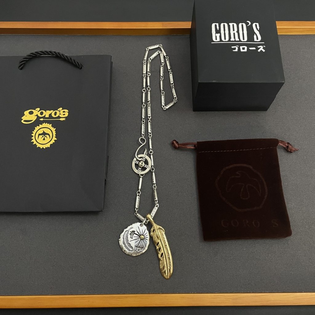 Goro’s（ゴローズ） 羽根銀餅 コピー ダブルペンダントネックレス  通販