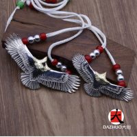 Goro’s（ゴローズ） 高橋吾郎 偽物 鷹セット大鷹ペンダント革紐ネックレス925純銀金頭鷹