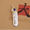 Goro’s（ゴローズ） 高橋吾郎 n級品 925純銀ラピスラズリ象嵌フェザーペンダント