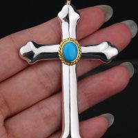 Goro’s（ゴローズ） 高橋吾郎 スーパーコピー 925純銀松石クロスペンダント手作りシルバーアクセサリー