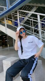 PalmAngels （パームエンジェルス）偽物 ロゴプリント綿100%Tシャツカジュアルなショートコーディネート袖