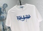 PRADA(プラダ) コピー ロゴ落書き刺繍オシャレカジュアル半袖Tシャツ