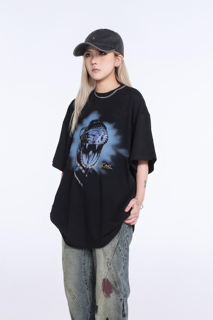 SAINT MICHAEL（セントマイケル）偽物白い墨直噴大蛇はｖｉｎｔａｇｅ半袖Ｔシャツを刺繍します激安通販