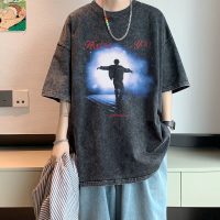 Saint Michael （セントマイケル）スーパーコピー クラシックアルファベットプリント男女ゆったりウォッシュ加工半袖Tシャツ