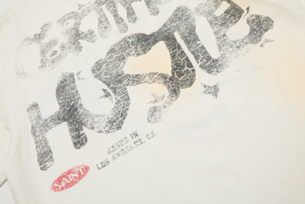 Saint Michael（セントマイケル）偽物 なクラシックプリントウォッシュ加工半袖ゆったりカジュアルカップルTシャツ夏 通販
