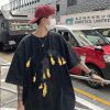 saint Michael（セントマイケル） 偽物 夏の新作火の玉プリント流行カジュアル半袖Tシャツ 通販