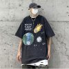 Saint Michael（セントマ イケル） スーパーコピー 夏の新作火星衝突地球漫画プリントカジュアル半袖Tシャツ