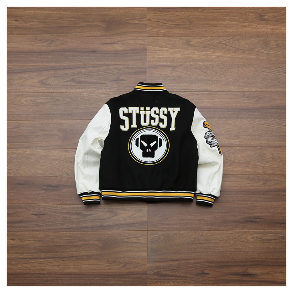 STUSSY(ステューシー)   コピー 芸能人 30周年大ヒット連名タイプタオル刺繍野球服コート